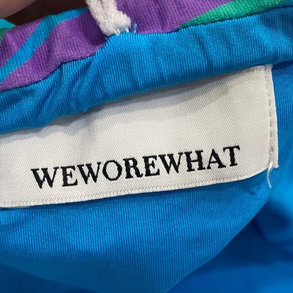 WeWoreWhat CLAUDIA Underwire Blue Purple Tanga Bikini Size LARGE - Picture 8 of 13